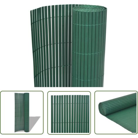 The Living Store Gartenzaun Doppelseitig PVC 90×500 cm Grün - Gartenzaun - PVC-Zaun - Sichtschutz - Balkonschutz - Terrassenschutz