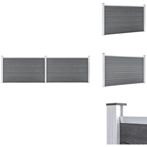 The Living Store Gartenzaun WPC 353x106 cm Grau - WPC-Zaun