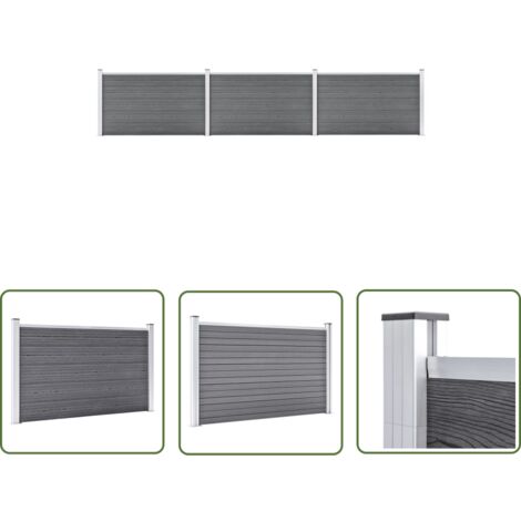 The Living Store Gartenzaun WPC 526x106 cm Grau - Gartenzaun - WPC Zaun - Holz-Kunststoff-Komposit - Grauer Zaun - Terrasse Zaun
