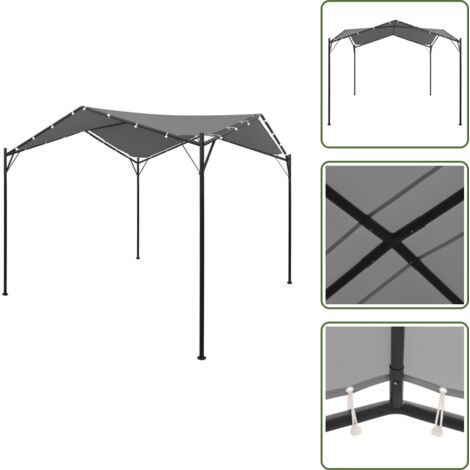 The Living Store Gazebo 4x4 m Antracite - Gazebo all'aperto