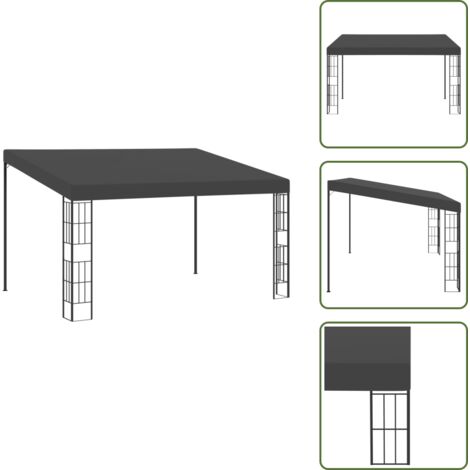 The Living Store Gazebo a Parete 3x4 m Antracite in Tessuto - Ombra per patio