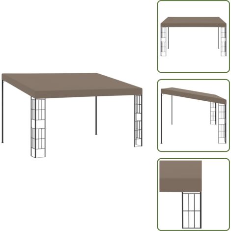 The Living Store Gazebo a Parete 4x3 m Talpa in Tessuto - Ombra per patio