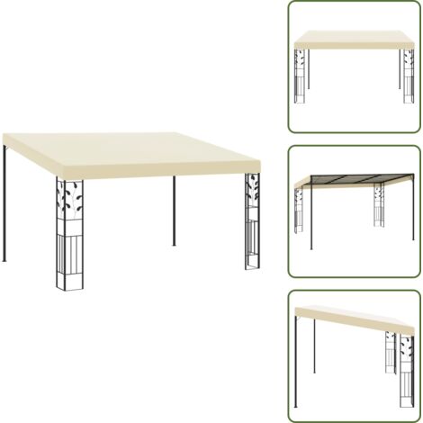 The Living Store Gazebo a Parete 4x3x2,5 m Crema - Tenda da sole