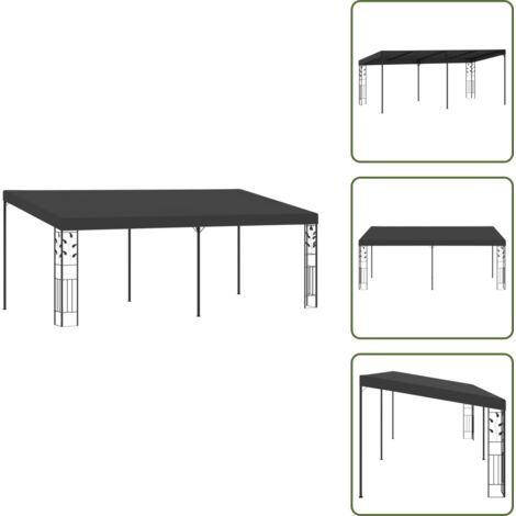 The Living Store Gazebo a Parete 6x3x2,5 m Antracite - Tenda da sole