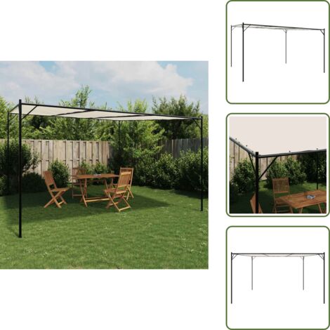 The Living Store Gazebo Bianco 4x4 m 180 g/m² Tessuto e Acciaio - Tenda esterna