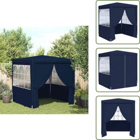 The Living Store Gazebo Professionale con Pareti 2,5x2,5 m Blu 90 g/m² - Gazebo