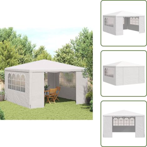The Living Store Gazebo Professionale con Pareti 4x4 m Bianco 90 g/m² - Tenda per feste