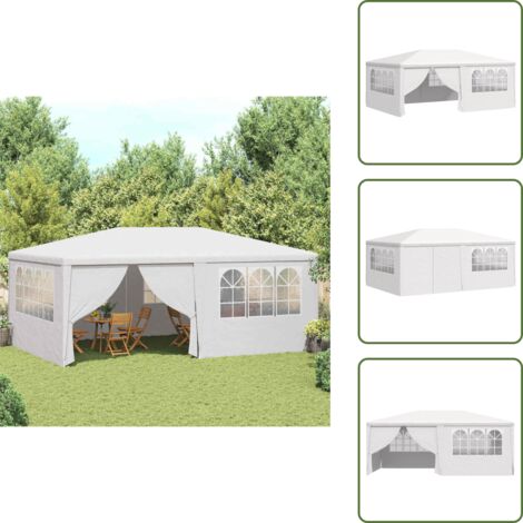 The Living Store Gazebo Professionale con Pareti 4x6 m Bianco 90 g/m² - Gazebo per feste