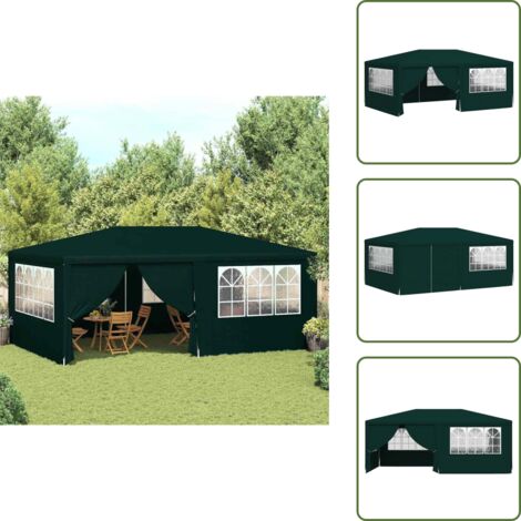 The Living Store Gazebo Professionale con Pareti 4x6 m Verde 90 g/m² - Tenda per feste