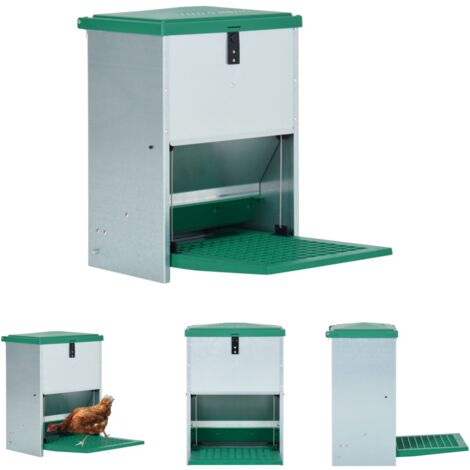 The Living Store Geflügel-Futterautomat Feedomatic mit Pedal 12 kg - Futter- & Wasserspender
