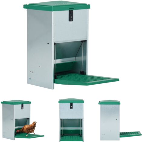 The Living Store Geflügel-Futterautomat Feedomatic mit Pedal 8 kg - Futter- & Wasserspender
