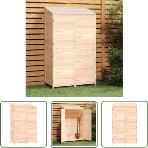 The Living Store Geräteschuppen 102x52x174,5 cm Massivholz Tanne - Holz Gartenhaus - Holzhäuschen - Geräteschuppen - Gartenablage - Werkzeuglager