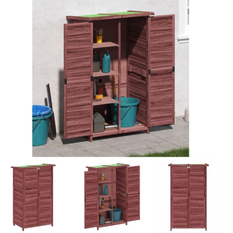 The Living Store Geräteschuppen Mokka 83x57x140 cm Massivholz Kiefer - Gartenschuppen & Geräteschuppen
