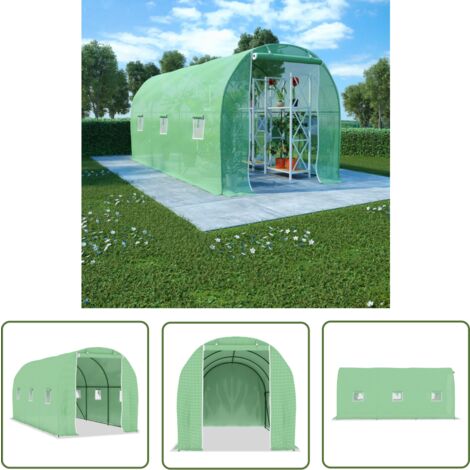 The Living Store Gewächshaus 9 m² 4,5x2x2 m - Gewächshaus - Pflanzenhaus - Tomatenhaus - Gartenhaus - Schutz Vor Witterung
