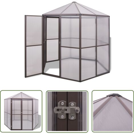 The Living Store Gewächshaus Aluminium 240×211×232 cm - Aluminium-Gehäuse - Gewächshaus - Gartenhaus - Polycarbonat - Frostfest