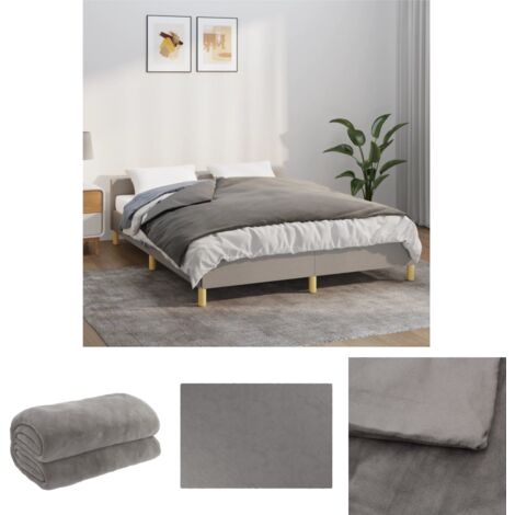 The Living Store Gewichtsdecke mit Bezug Grau 138x200 cm 6 kg Stoff - Decken