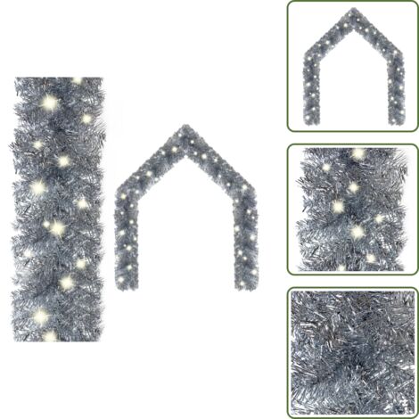 The Living Store Ghirlanda Natalizia con Luci a LED 20 m Argento - Luci a led