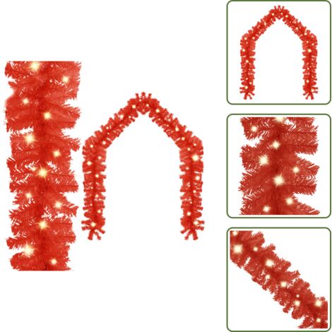 The Living Store Ghirlanda Natalizia con Luci a LED 20 m Rosso - Luci a led