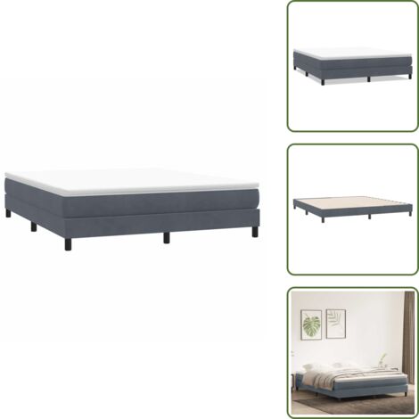 The Living Store Giroletto a Molle senza Materasso 180x210 cm Velluto - Letto a molle