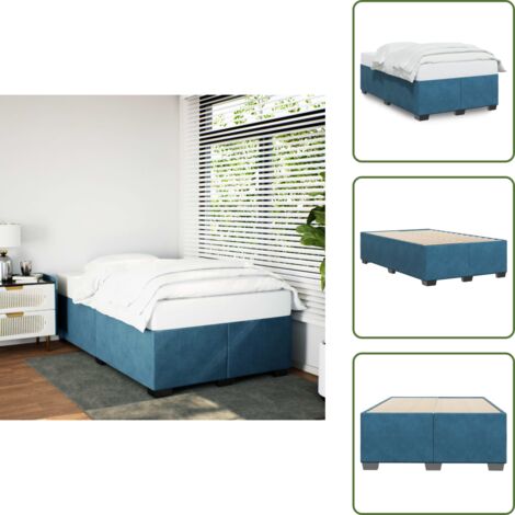 The Living Store Giroletto Blu 120x190 cm in Velluto - Materasso