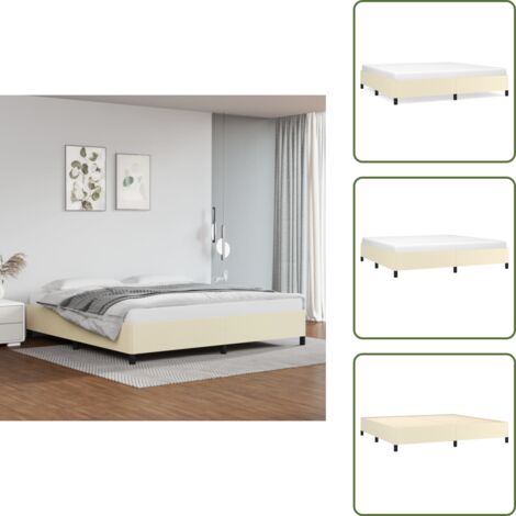 The Living Store Giroletto Crema 200x200 cm in Similpelle - Materasso a doghe