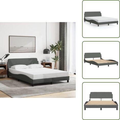 The Living Store Giroletto Dover Grigio Scuro 140x190 cm Tessuto - Materasso letto