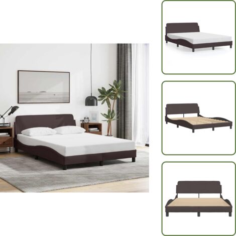The Living Store Giroletto Dover Marrone Scuro 140x190 cm Tessuto - Materasso