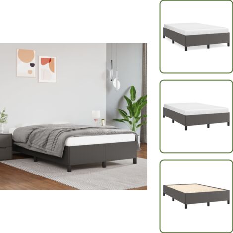 The Living Store Giroletto Grigio 120x200 cm in Similpelle - Materasso per letto