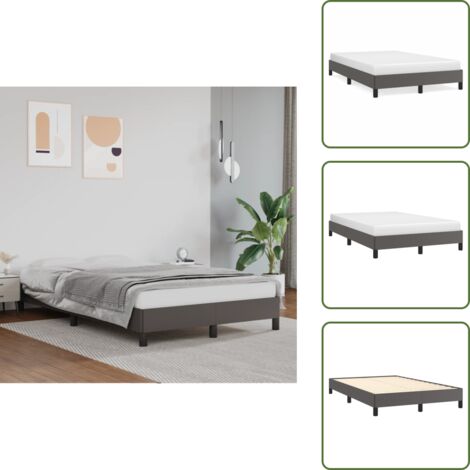 The Living Store Giroletto Grigio 120x200 cm in Similpelle - Materasso per letto
