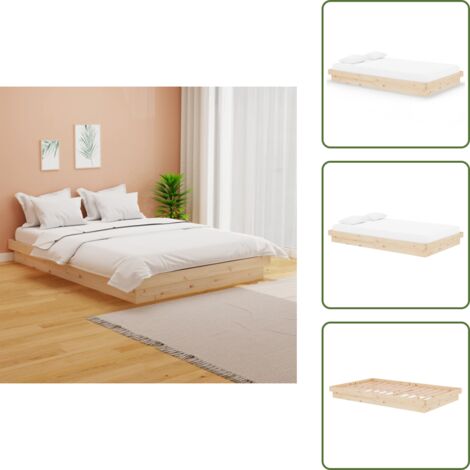 The Living Store Giroletto in Legno Massello 120x200 cm - Letto in legno