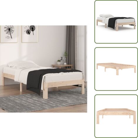 The Living Store Giroletto in Legno Massello 90x190 cm Single - Letto singolo
