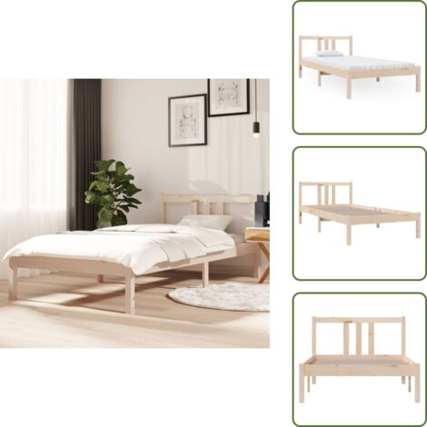 The Living Store Giroletto in Legno Massello 90x190 cm Single - Letto singolo