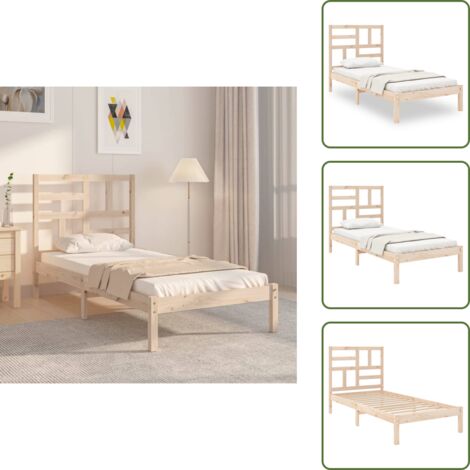The Living Store Giroletto in Legno Massello 90x190 cm Single - Letto singolo