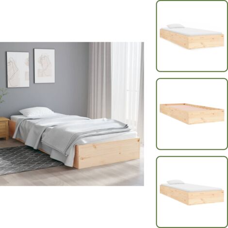 The Living Store Giroletto in Legno Massello 90x190 cm Single - Letto singolo