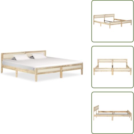 The Living Store Giroletto in Legno Massello di Mango 200 cm - Giroletto matrimoniale