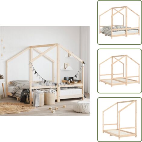 The Living Store Giroletto per Bambini 2x(80x160) cm in Legno Massello di Pino - Letto per bambini