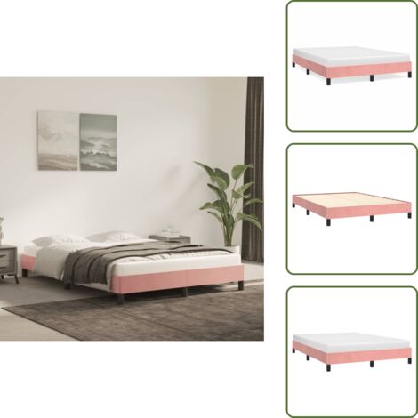 The Living Store Giroletto Rosa 140x190 cm in Velluto - Materasso