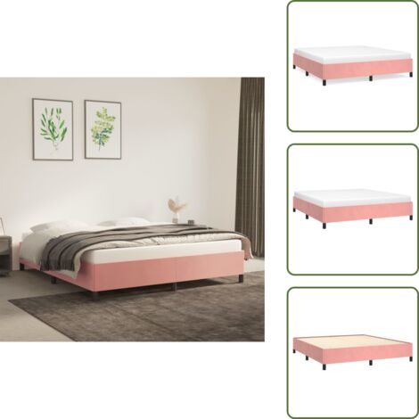 The Living Store Giroletto Rosa 180x200 cm in Velluto - Materasso