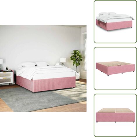 The Living Store Giroletto Rosa 200x200 cm in Velluto - Materasso