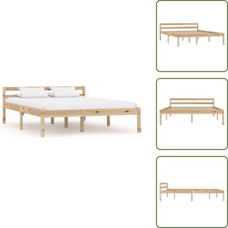 The Living Store Giroletto senza Materasso 120x200 cm in Legno Massello di Pino - Letto in legno