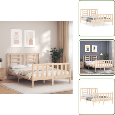 The Living Store Giroletto senza Materasso 120x200 cm in Legno Massello di Pino - Letto in legno massello