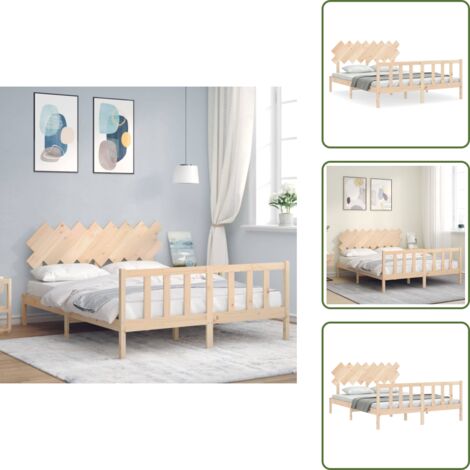 The Living Store Giroletto senza Materasso 160x200 cm in Legno Massello di Pino - Letto in legno massello