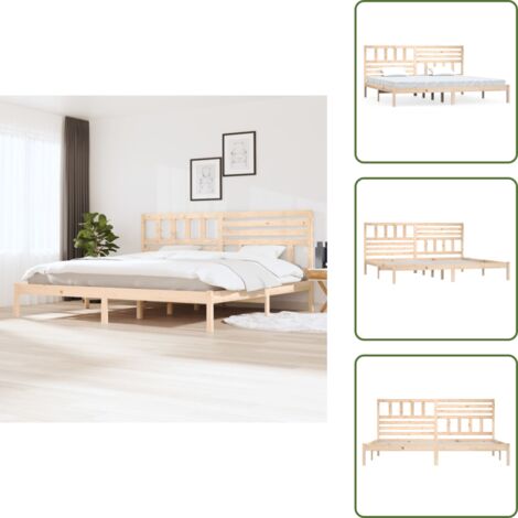 The Living Store Giroletto senza Materasso 180x200 cm in Legno Massello di Pino - Letto in legno