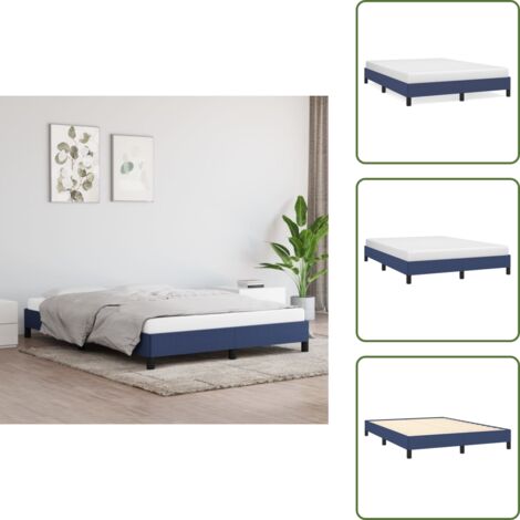 The Living Store Giroletto senza Materasso Blu 140x200 cm in Tessuto - Letto in tessuto
