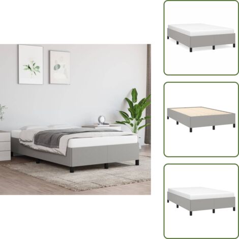 The Living Store Giroletto senza Materasso Grigio Chiaro 120x200 cm Tessuto - Letto con doghe