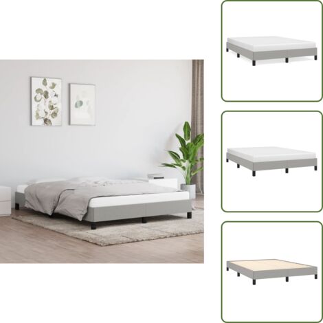 The Living Store Giroletto senza Materasso Grigio Chiaro 140x200 cm Tessuto - Letto con doghe