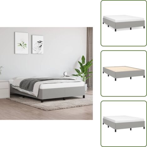 The Living Store Giroletto senza Materasso Grigio Chiaro 140x200 cm Tessuto - Materasso per letto