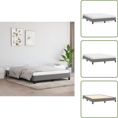 The Living Store Giroletto senza Materasso Grigio Scuro 140x190 cm Tessuto - Materasso per letto