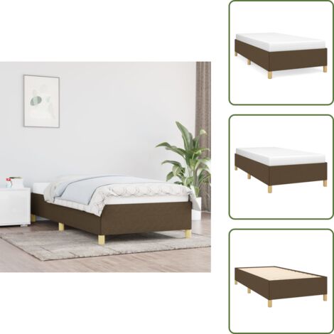 The Living Store Giroletto senza Materasso Marrone Scuro 90x190 cm Tessuto - Letto con gambe