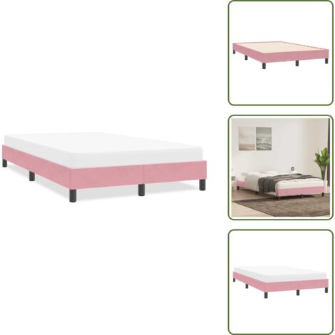 The Living Store Giroletto senza Materasso Rosa 120x210 cm Velluto - Materasso